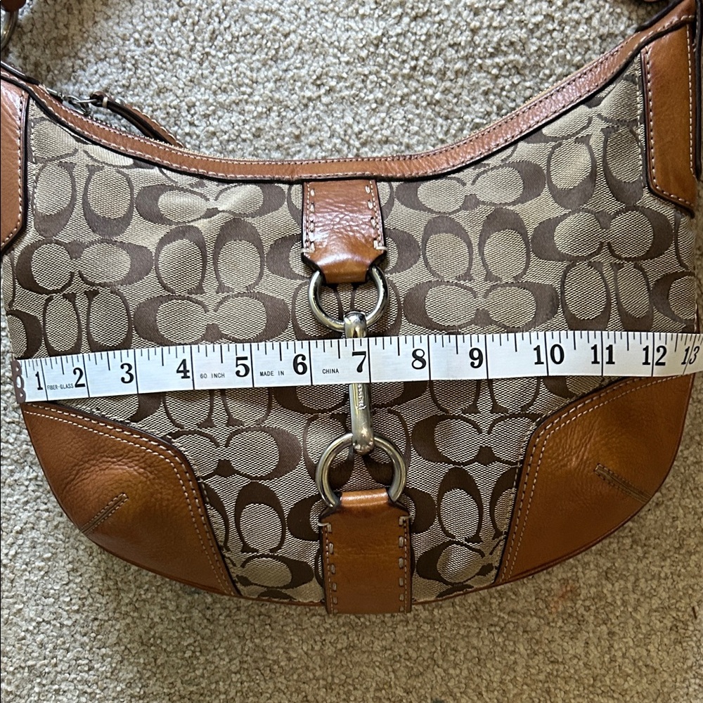 Coach Signature Brown and Tan Hobo Bag - Picture 3 of 11